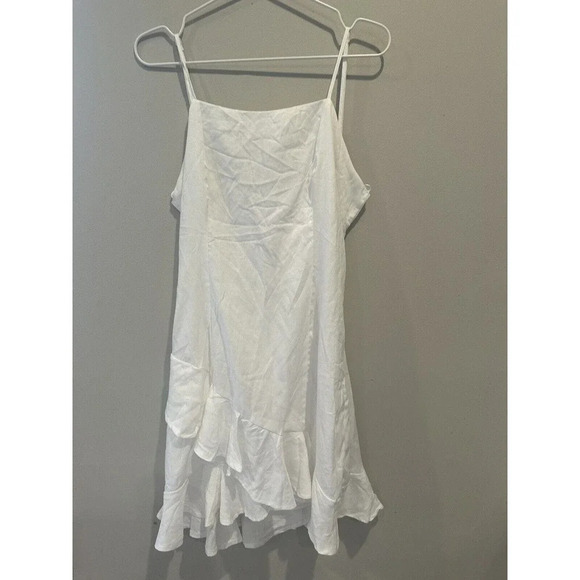 Francesca’s Wyonnah by Blue Rain Back Tie Ruffle White Mini Dress. Sz XL‎ M0262 - Picture 3 of 9